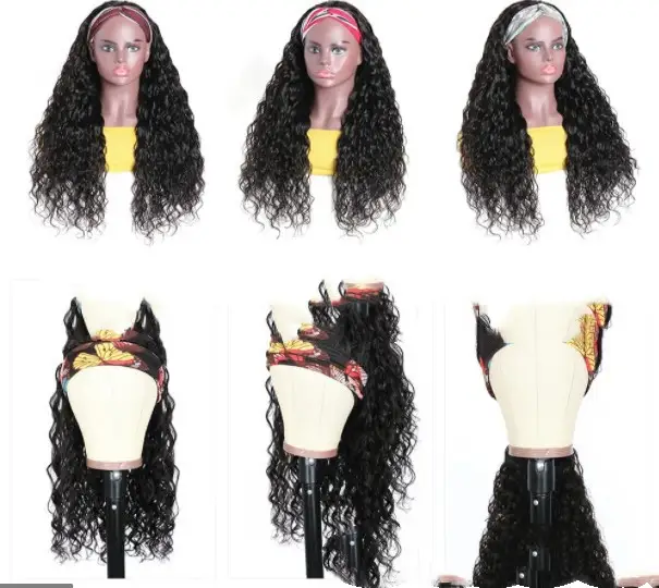 Band Wig New Product Headscarf Wig Female African Small Roll Headscarf Wig Headgear Fluffy Explosive Head