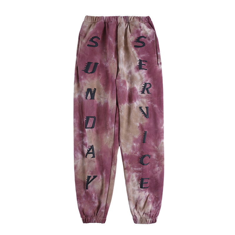 Title 2, Pantaloni casual tie-dye da strada con stampa i...