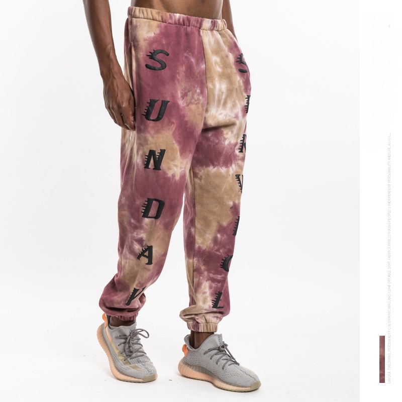 Title 3, Pantaloni casual tie-dye da strada con stampa i...