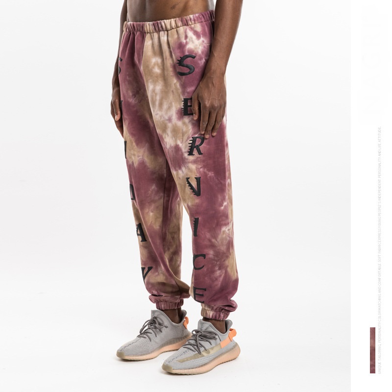 Title 4, Pantaloni casual tie-dye da strada con stampa i...