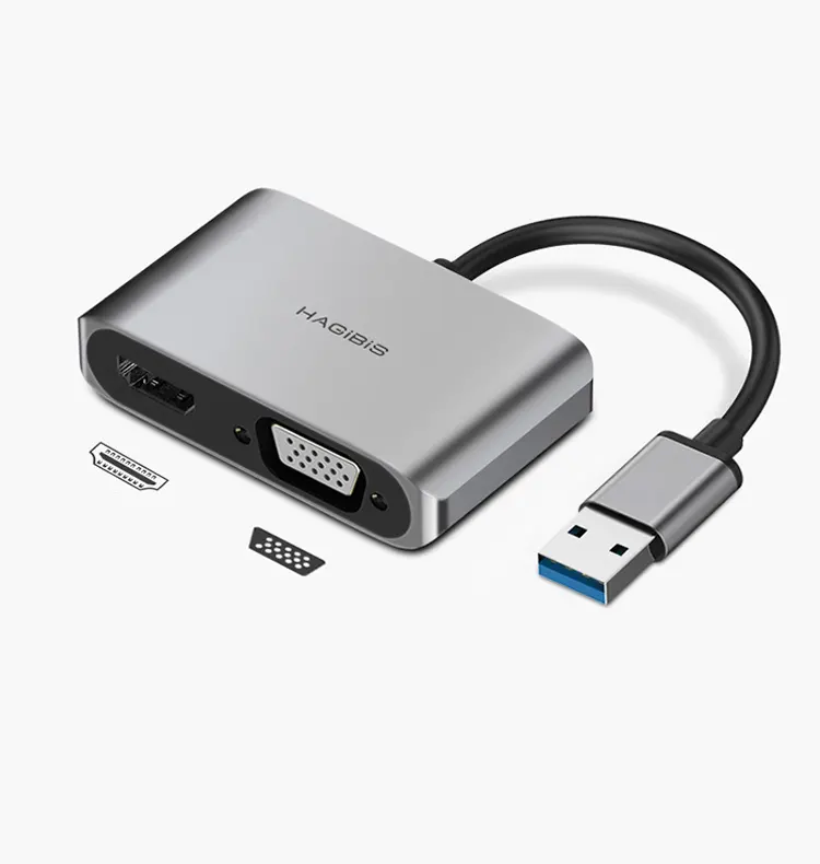 Hagibis USB 3.0 to HDMI-compatible VGA Adapter 4K HD