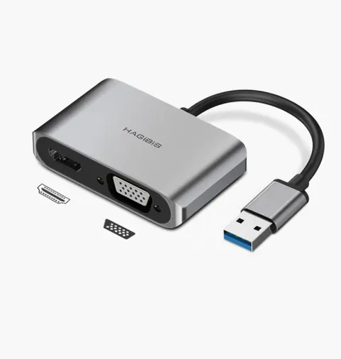 Hagibis USB 3.0 to HDMI-compatible VGA Adapter 4K HD
