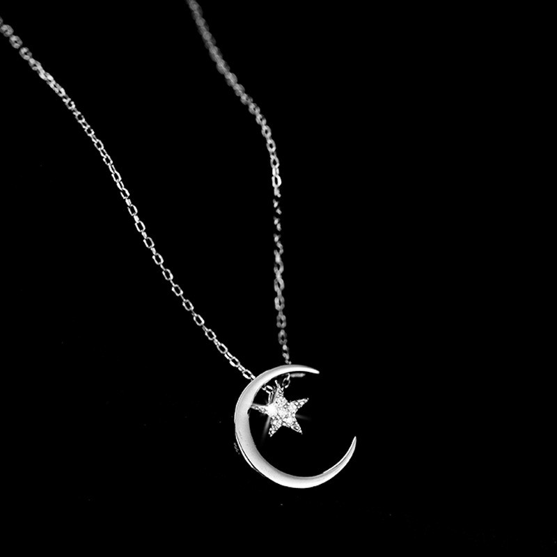 Moon Star Necklace Female Trendy Temperament Niche Net Celebrity Light Luxury Clavicle Chain