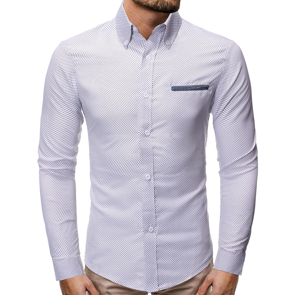 Title 3, Camicia a maniche lunghe slim casual con stampa...