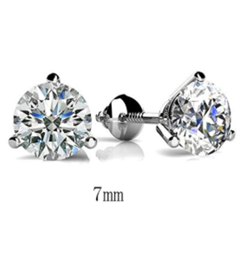 Colorful Diamond Spiral Three-claw Simple Female Small And Exquisite Temperament Earrings