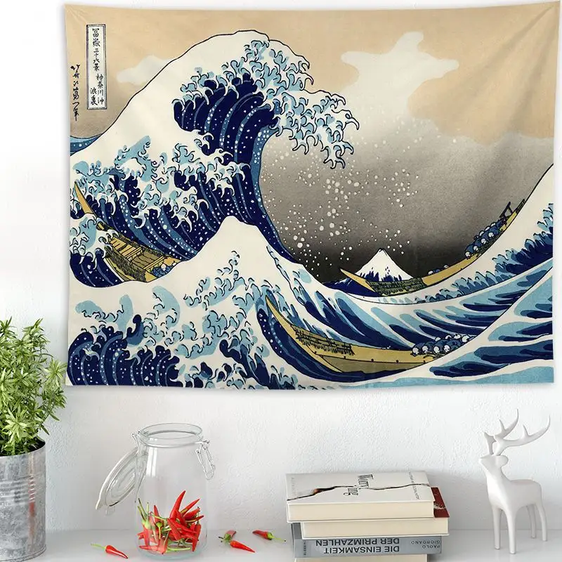 Ukiyo-e Japanese Style Living Room Tapestry Wave