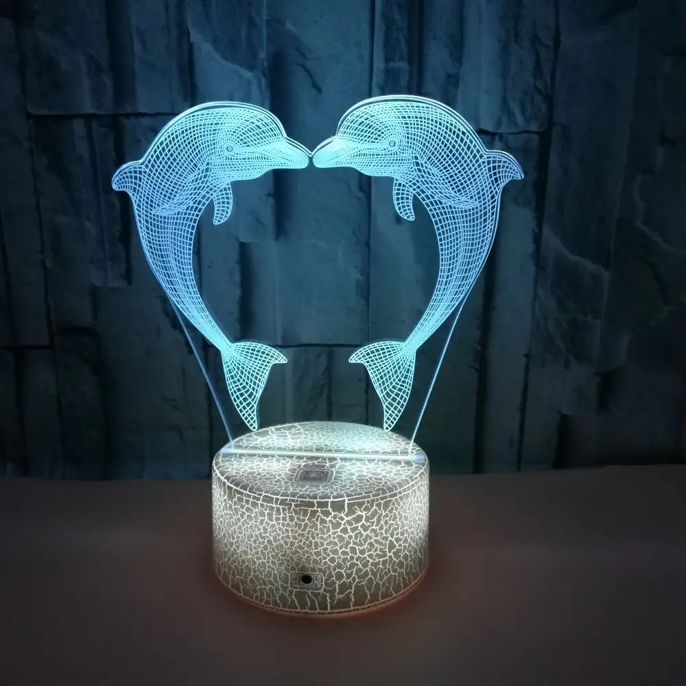 Boutique Customized Gift Box with Colorful 3D Dolphin Light