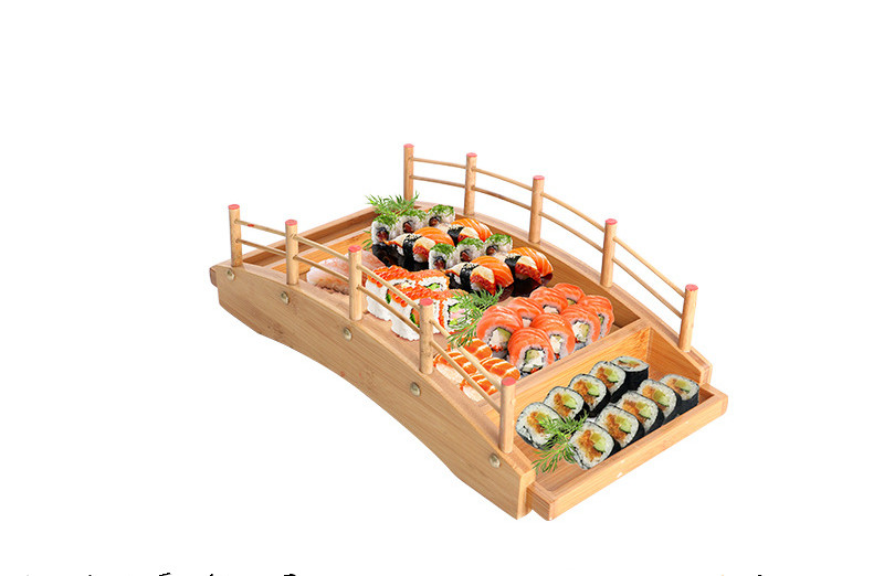 Sushi Boat Bamboo Boat Arch Bridge Tableware Sashimi Platter Dragon Boat Sushi Plate