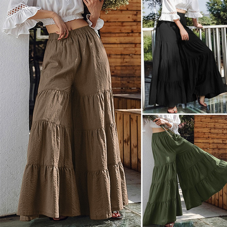 Hot Sale Ladies Trousers Stitching Thin Cake Trousers Skirt Trousers Ladies Trousers