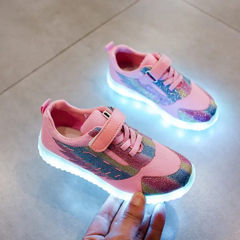 USB Rechargeable Colorful Luminous Shoes Children's Non-Slip