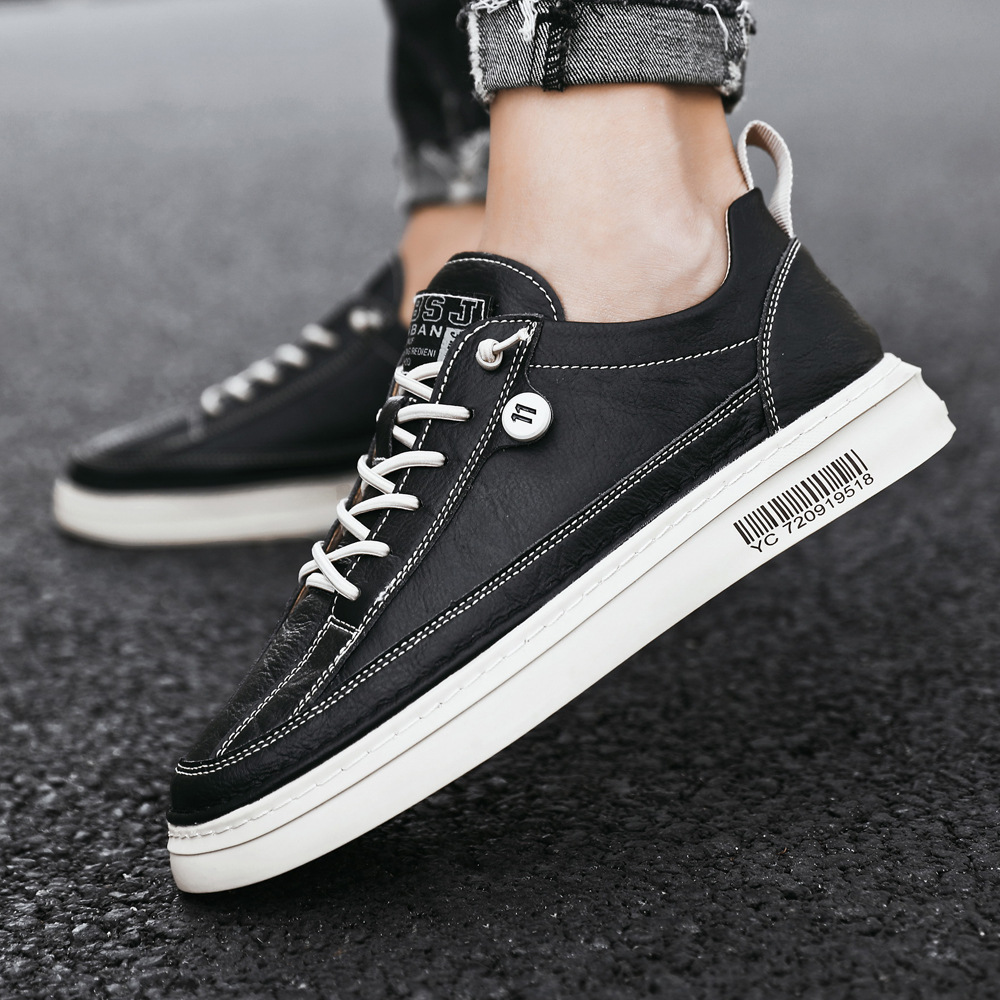 Title 7, Trend Board Shoes All-Match Casual Leather Shoe...