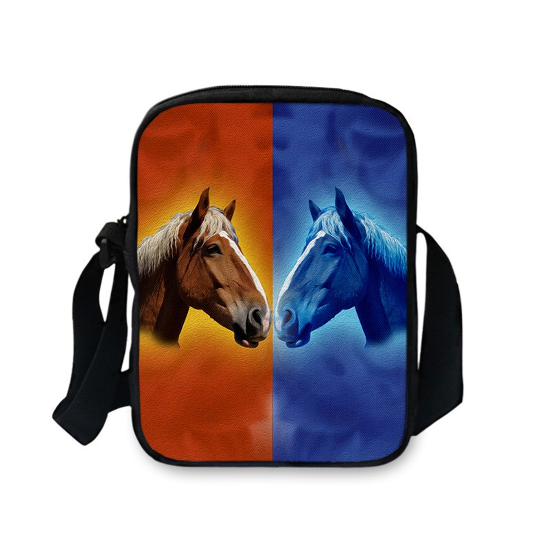 Title 3, Bolsa carteiro FORUDESIGNS 3D de cavalo para mu...