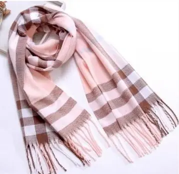 Men'S Wool Scarf Short Winter Warm Thin Neck Plaid