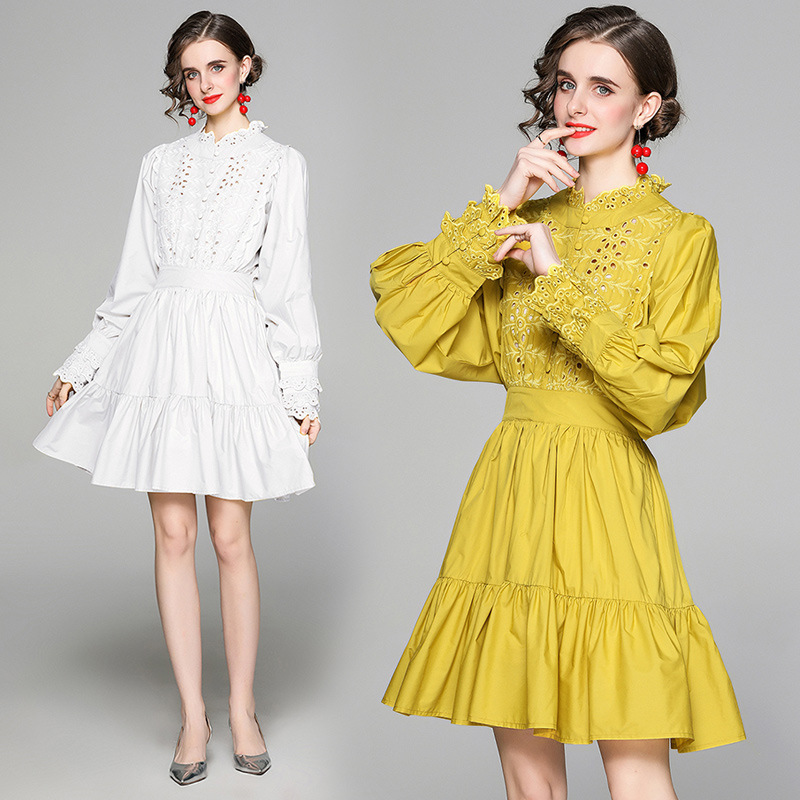 Round Neck Embroidered Cotton Embroidered Dress — image 1