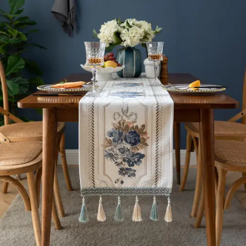 Table Runner Chenille Tassel Household Cloth Polyester Custom