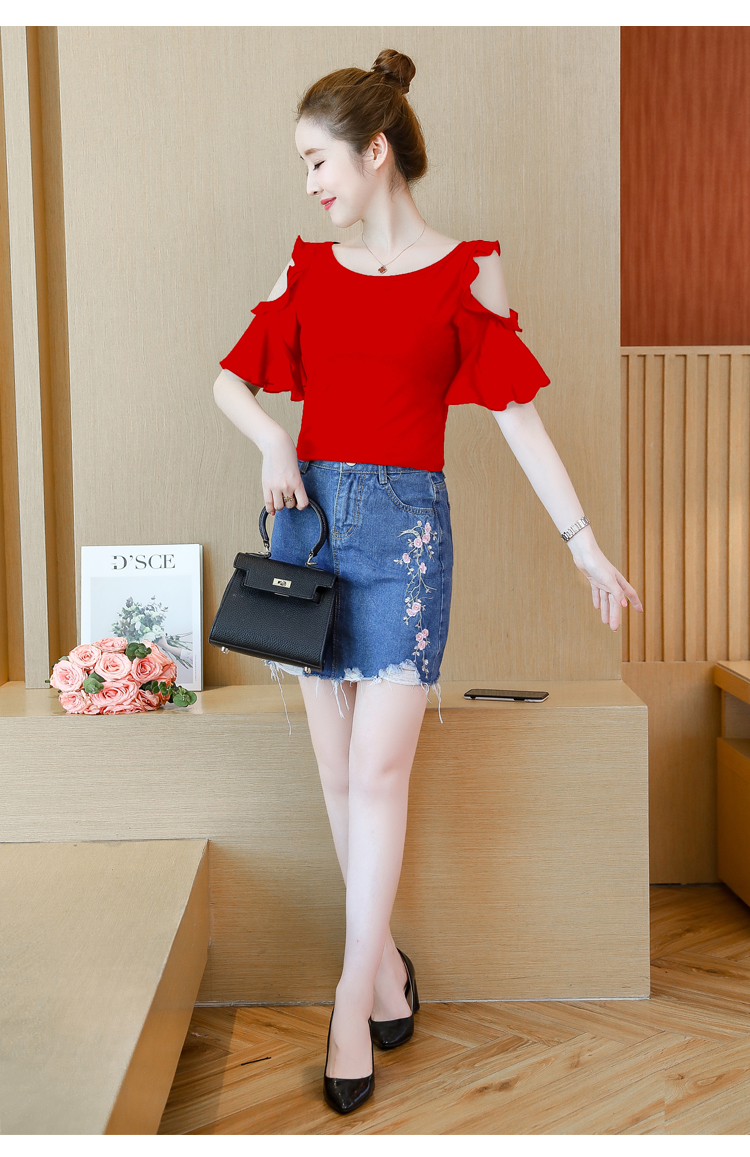 Black One Neck Chiffon Shirt With Ruffle And Sexy Off Shoulder Top For Women