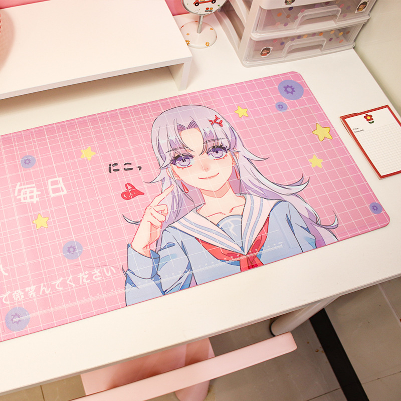 Cute Girl Ins Wind Resistant Table Mat Creative Student Writing Desk Mat