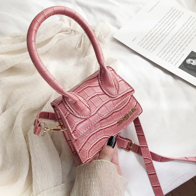 Mini Bags Korean Fashion Fashion One shoulder Portable Messenger Small Square Bag Pink - Shop at LoveMi