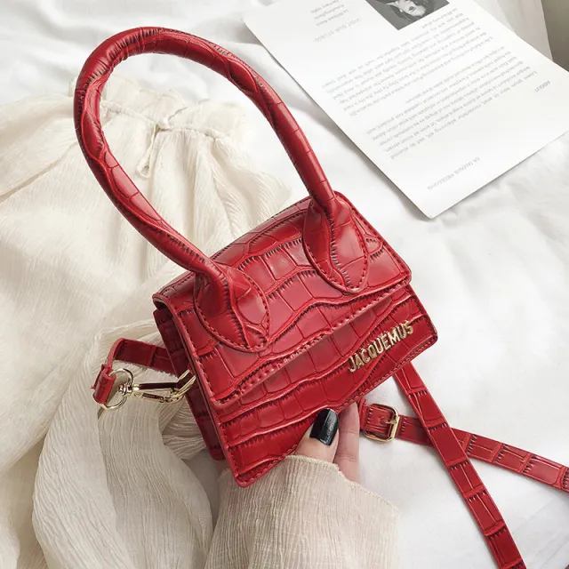 Mini Bags Korean Fashion Fashion One shoulder Portable Messenger Small Square Bag Red - Shop at LoveMi