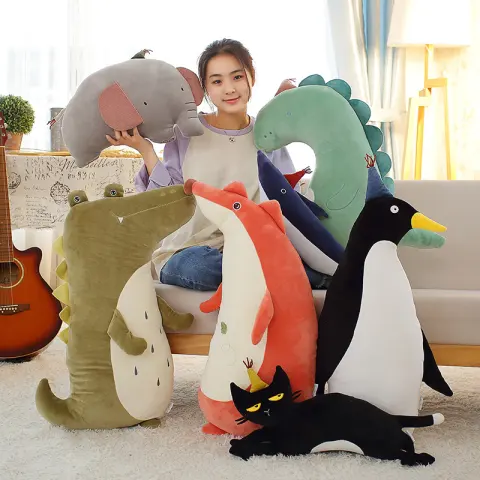 Mountchen Kids Room Decoration Animal Cushion Fox Bear Whale