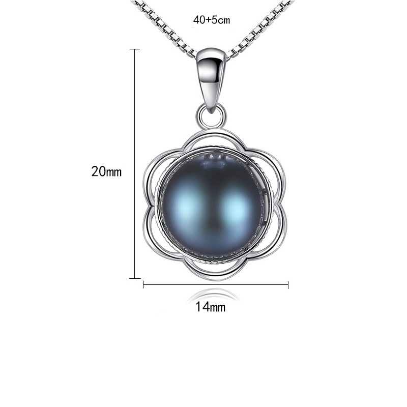 S925 Sterling Silver Freshwater Pearl Necklace Pendant Silver Korean Fashion Ladies Necklace