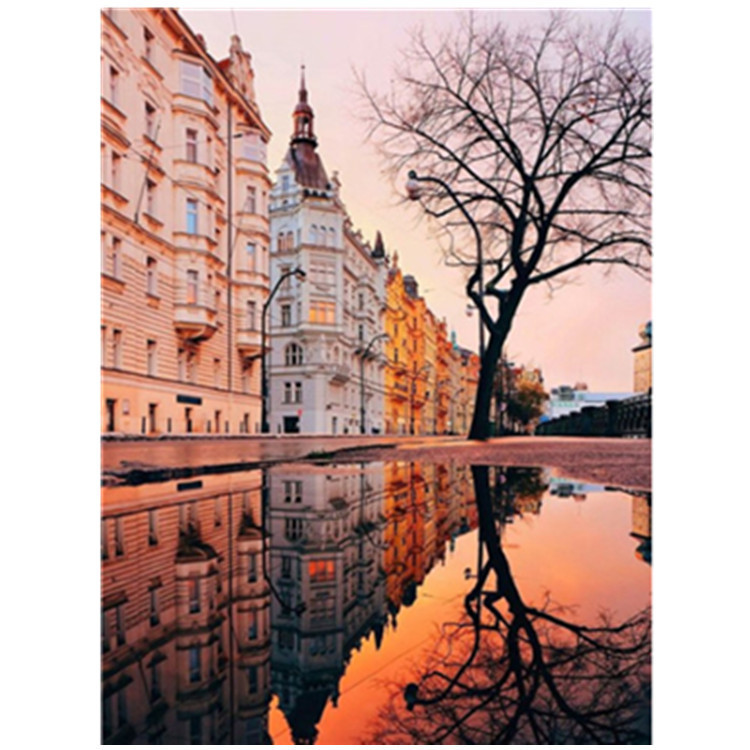 Explosive 5D Sunset Lake Water Diamond Painting Diy Living Room Bedroom Landscape Tree Bridge Cross Stitch Foreign Trade Amazon Hot Sale