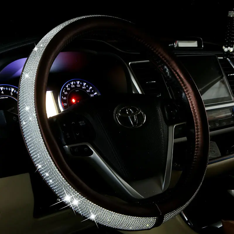 Womens Car Steering Wheel Cover Summer Rhinestone