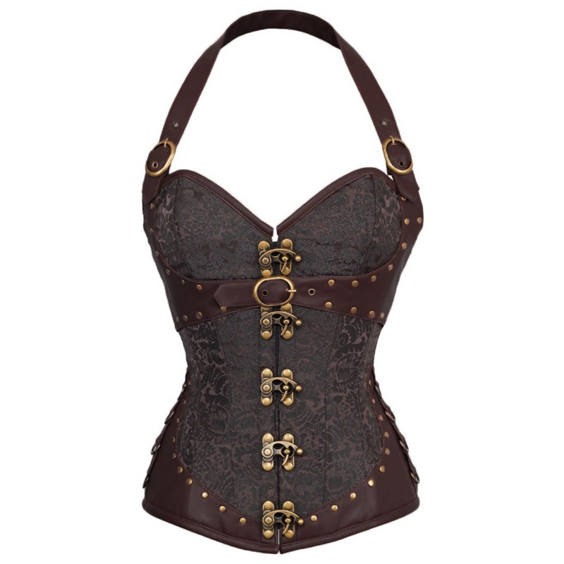 Title 3, Corset gothique halter Steel Bone Palace pour u...