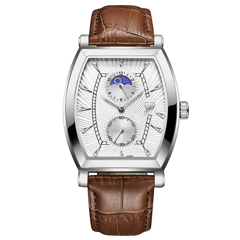 Explosive Watch Six-Pin Barrel Rectangular Non-Mechanical Male Automatic Quartz Watch