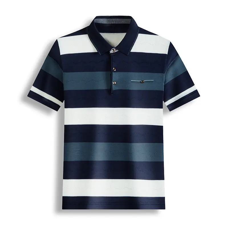 Fashion Men's Lapel Color Matching T-shirt