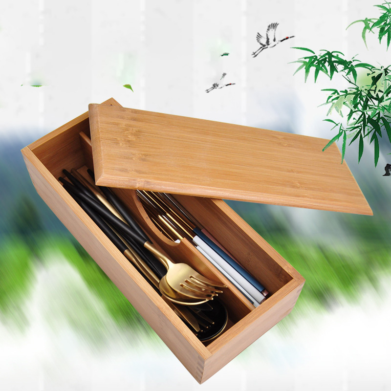 Title 5, Storage Chopsticks Chopsticks Bamboo Wooden Box