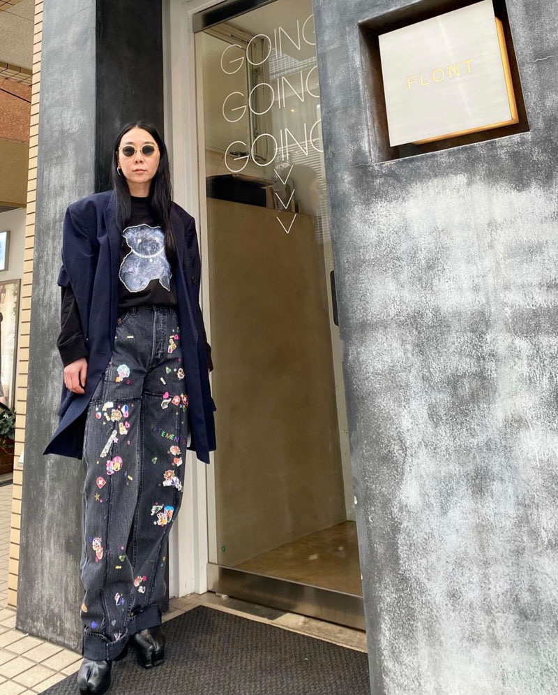 Youth With You 3 Lisa Same Black Heavy Industry Small Graffiti Hot Stamping Straight Jeans Pants