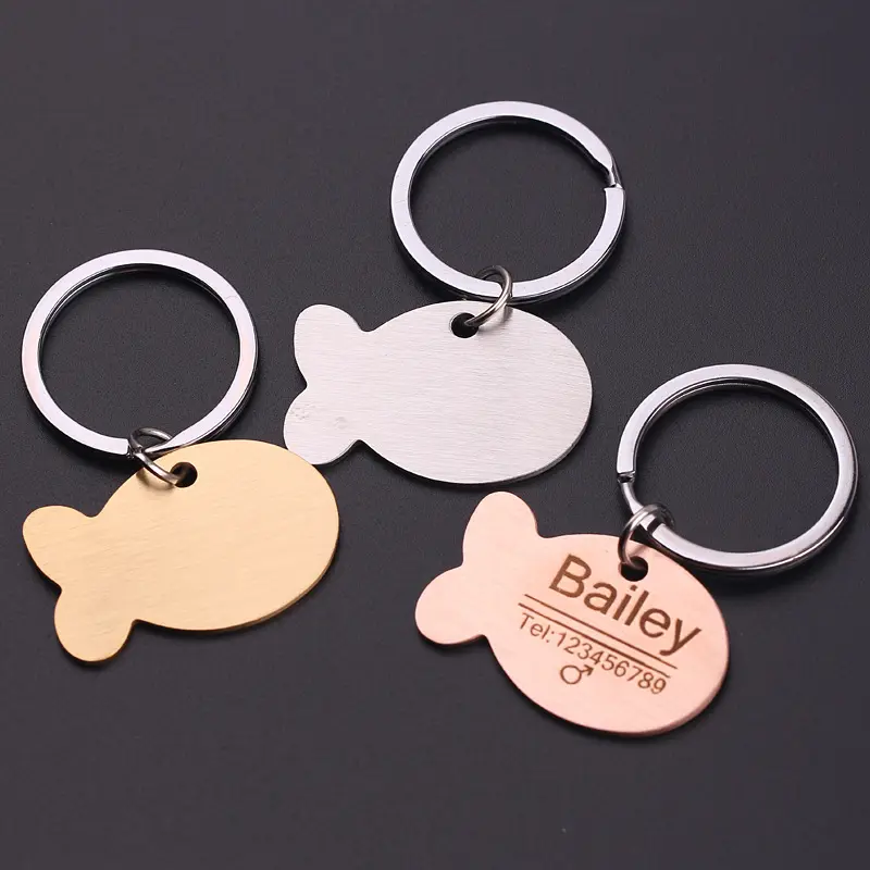 Personalized Cat Dog Pet ID Tag Keychain