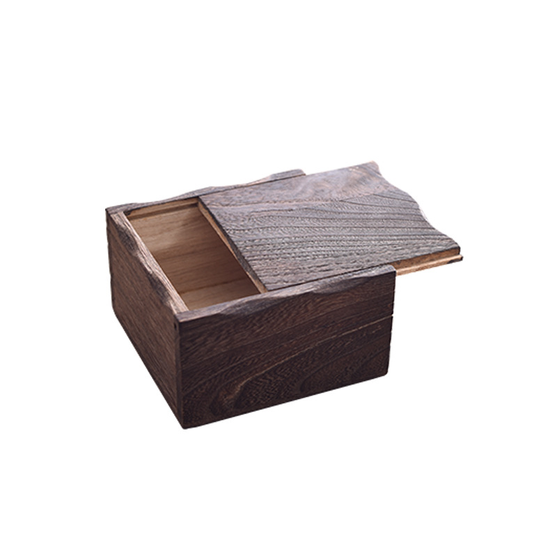 Wooden jewelry box customized wooden box creative retro gift packaging jewelry box can be printed with logo