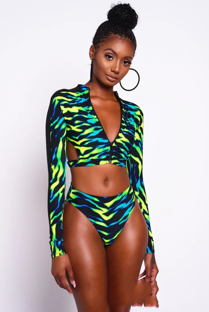 European And American New Style Swimsuit Split Printing Cross-Border Foreign Trade Bikini