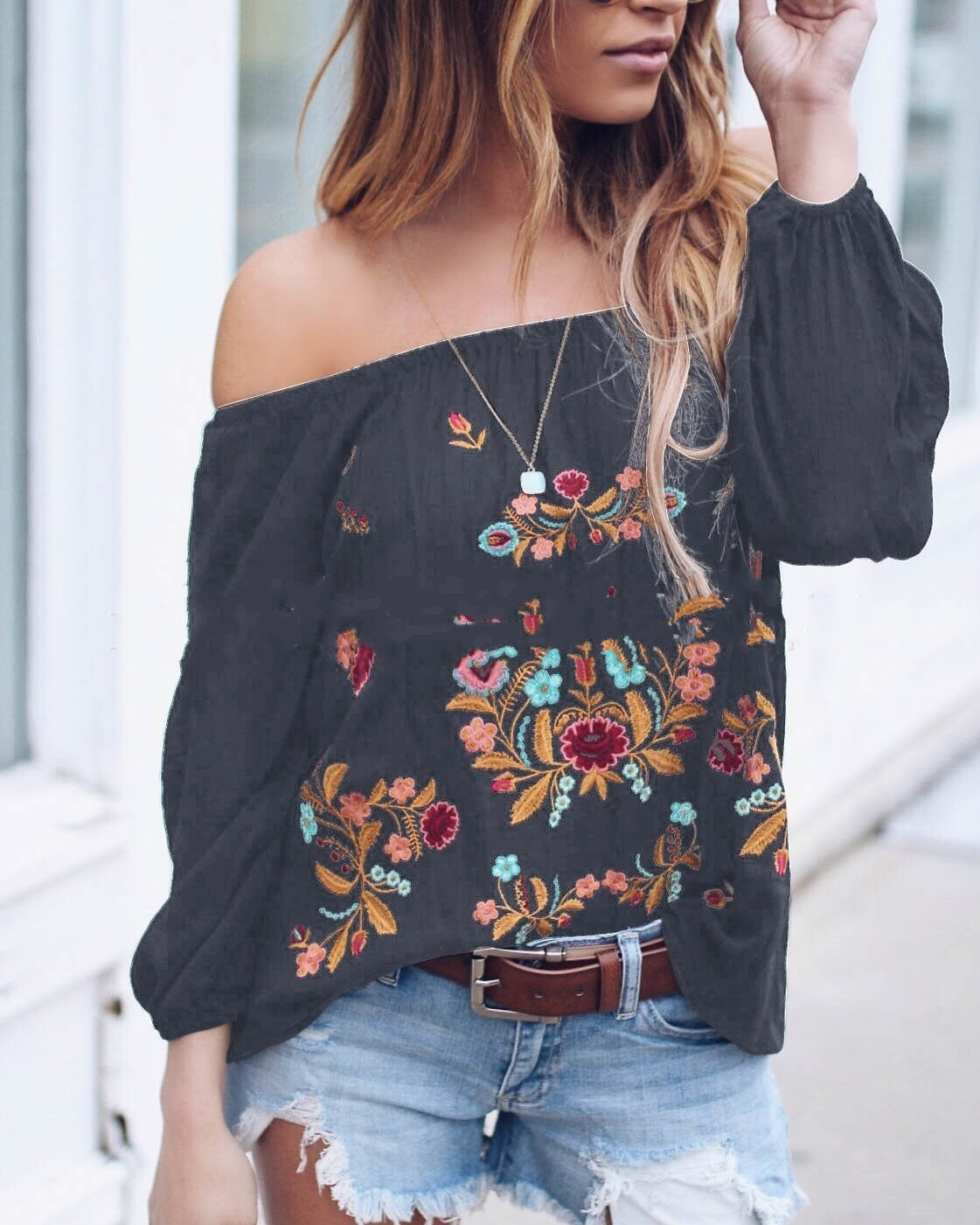 Loose And Thin One-neck Printed T-shirt