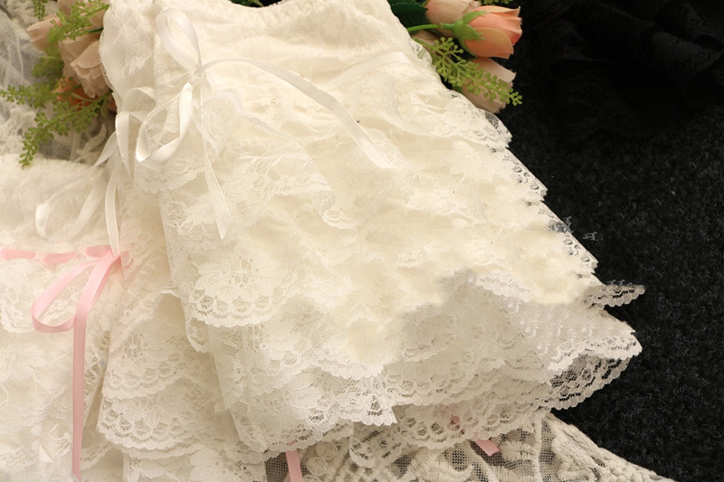 The New Sweet And Fashionable All-Match Loose Multi-Layer Lace Stitching Wide-Leg Shorts Hot Pants Women's Bottoms And Outer Wear Three-Quarter Pants