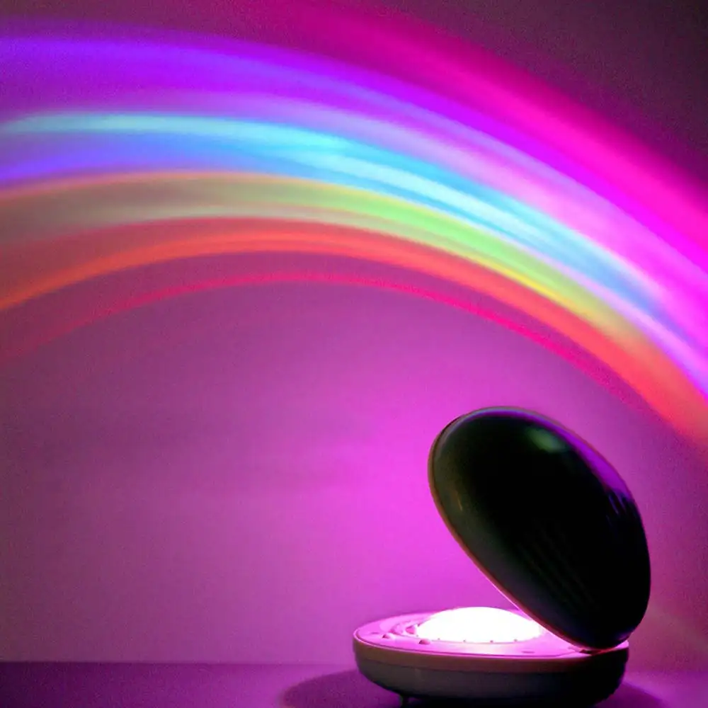 Egg-Shaped Table Lamp Rainbow Projection LED Color Night Light