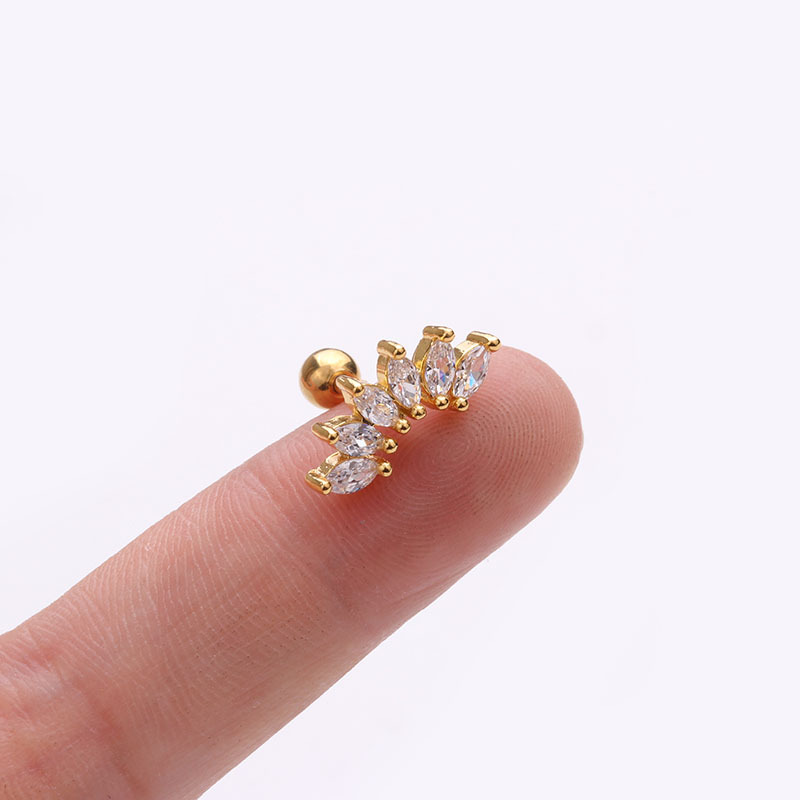 AliExpress Hot Sale Earrings Zircon Earrings Stainless Steel Screw Ear Bone Nails Foreign Trade Creative Ear Jewelry Wholesale