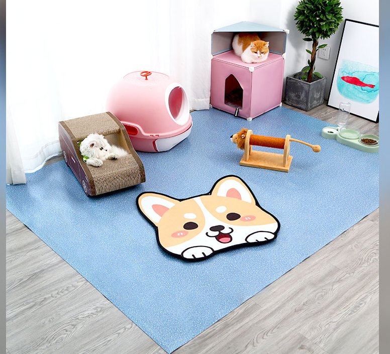 Blue waterproof floor mat