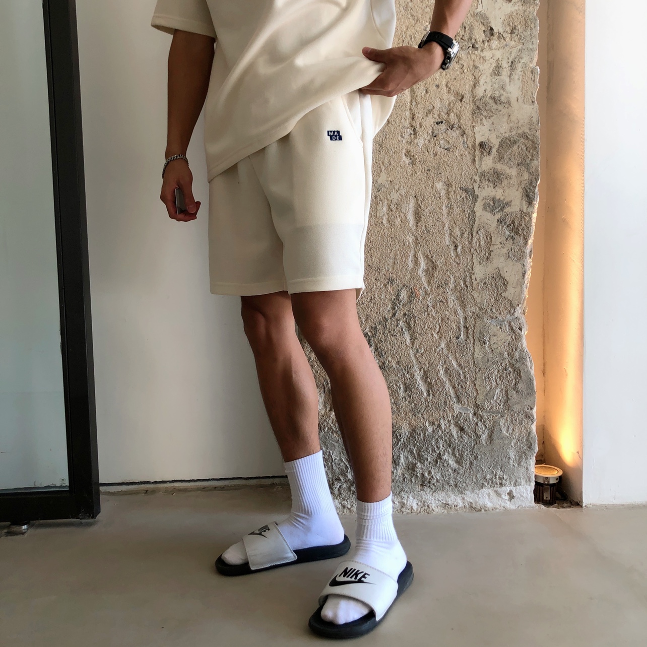 Loose Casual Cotton Sports Suit Polo Shirt Five-point Shorts