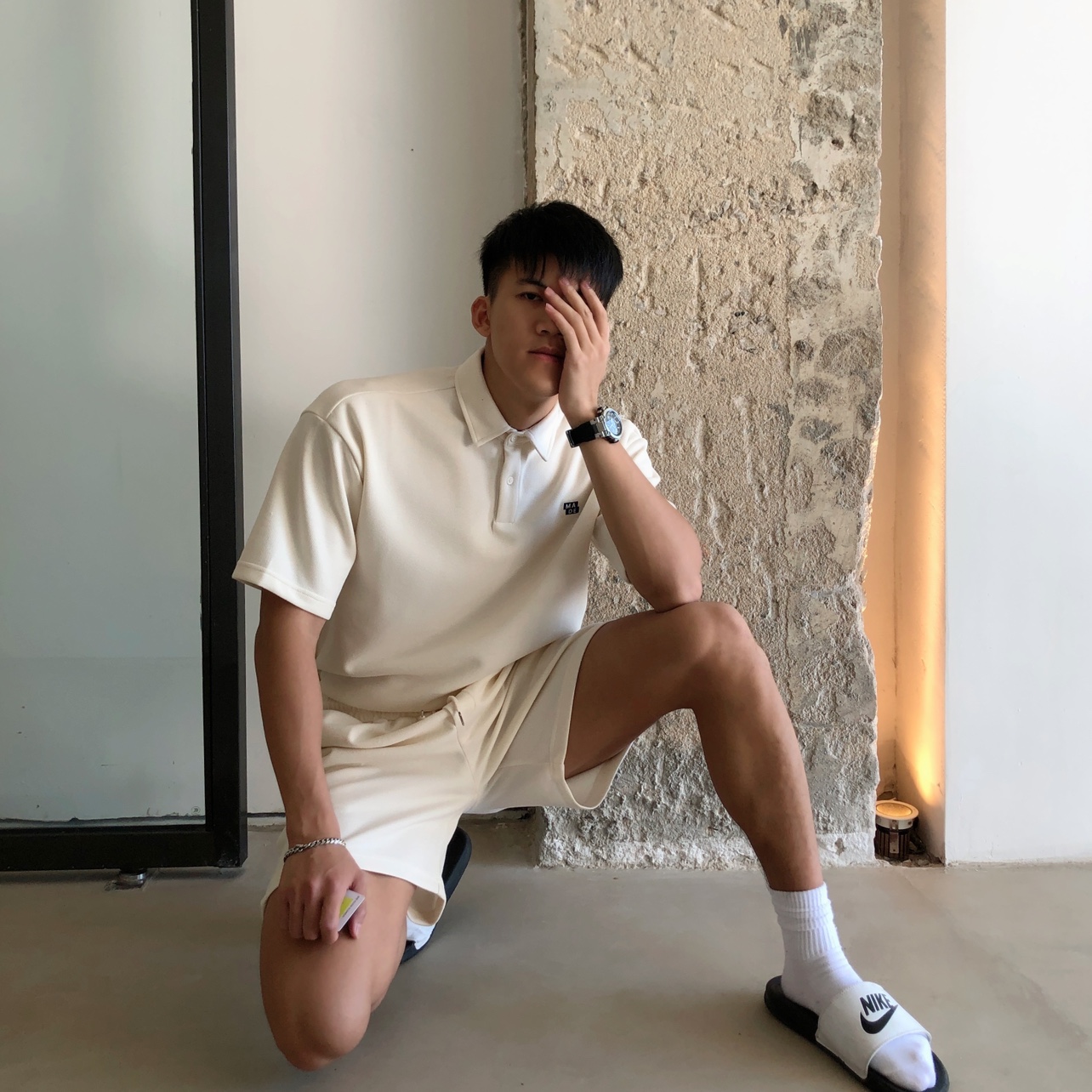 Loose Casual Cotton Sports Suit Polo Shirt Five-point Shorts