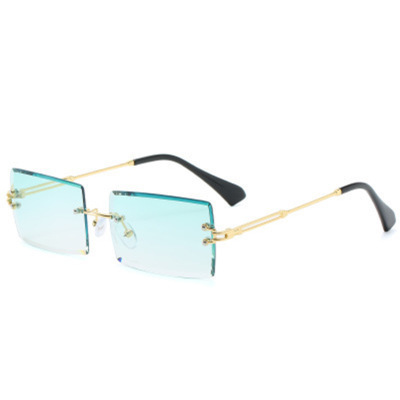 Title 2, Rimless Diamond Cut-Edge Sunglasses Square