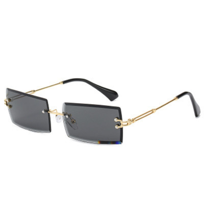 Title 3, Rimless Diamond Cut-Edge Sunglasses Square