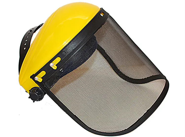 Lawn Mower Protective Mask, Yellow-Top Steel Mesh