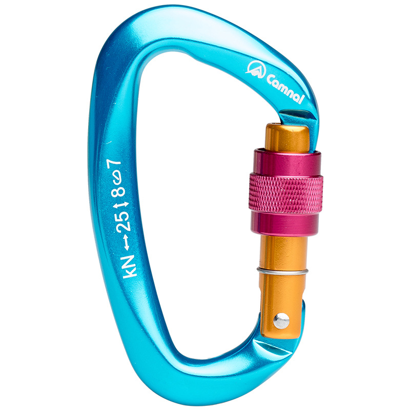 Kanle D-type Buckle Threaded Buckle Main Lock Rock Climbing Buckle Main Lock Outdoor Equipment Wire Buckle Lock Climbing Supplies Safety Buckle