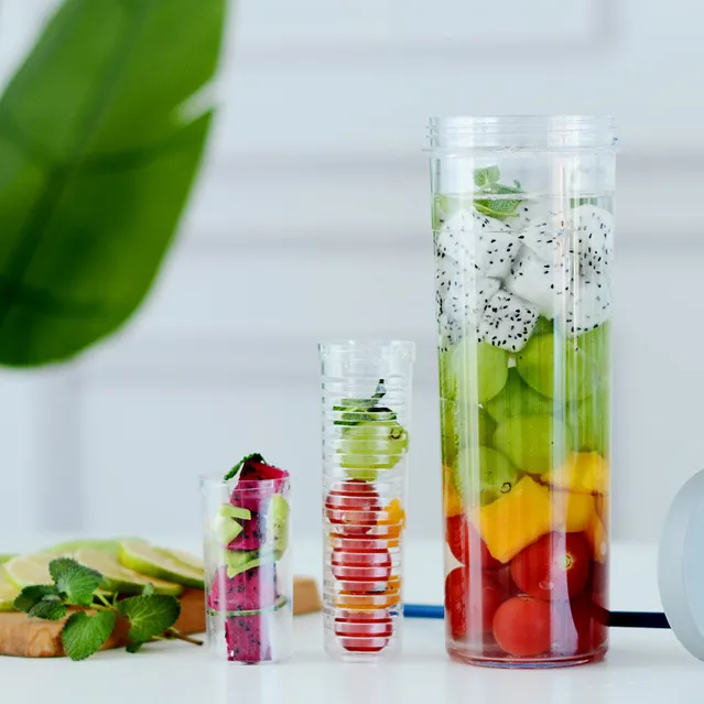 Water Bottle Portable Fruit Infuser Water bottle Sports Lemon Juice Bottle Flip Lid for Kitchen Camping Travel Outdoor – image 6