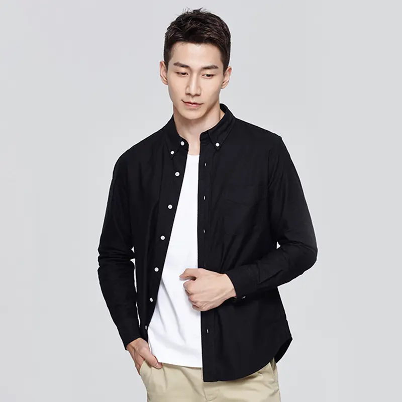 Men's Plaid White Long Sleeve Trendy Spring Summer Top