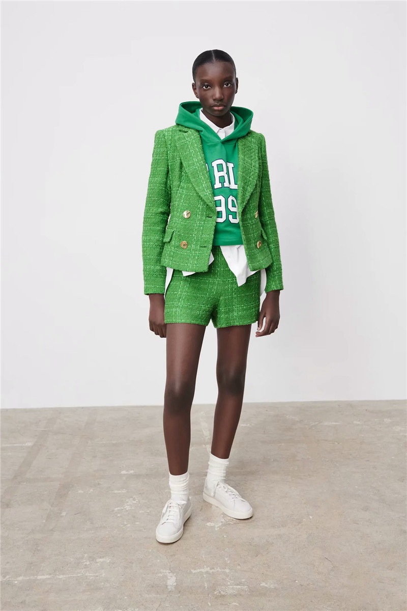 European and American women's spring double-breasted suit short jacket suit