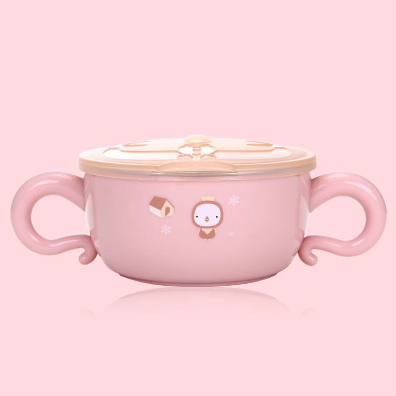 Fall Insulation Bowl Baby Double-Layer Insulation Bowl Baby Food Supplement Bowl